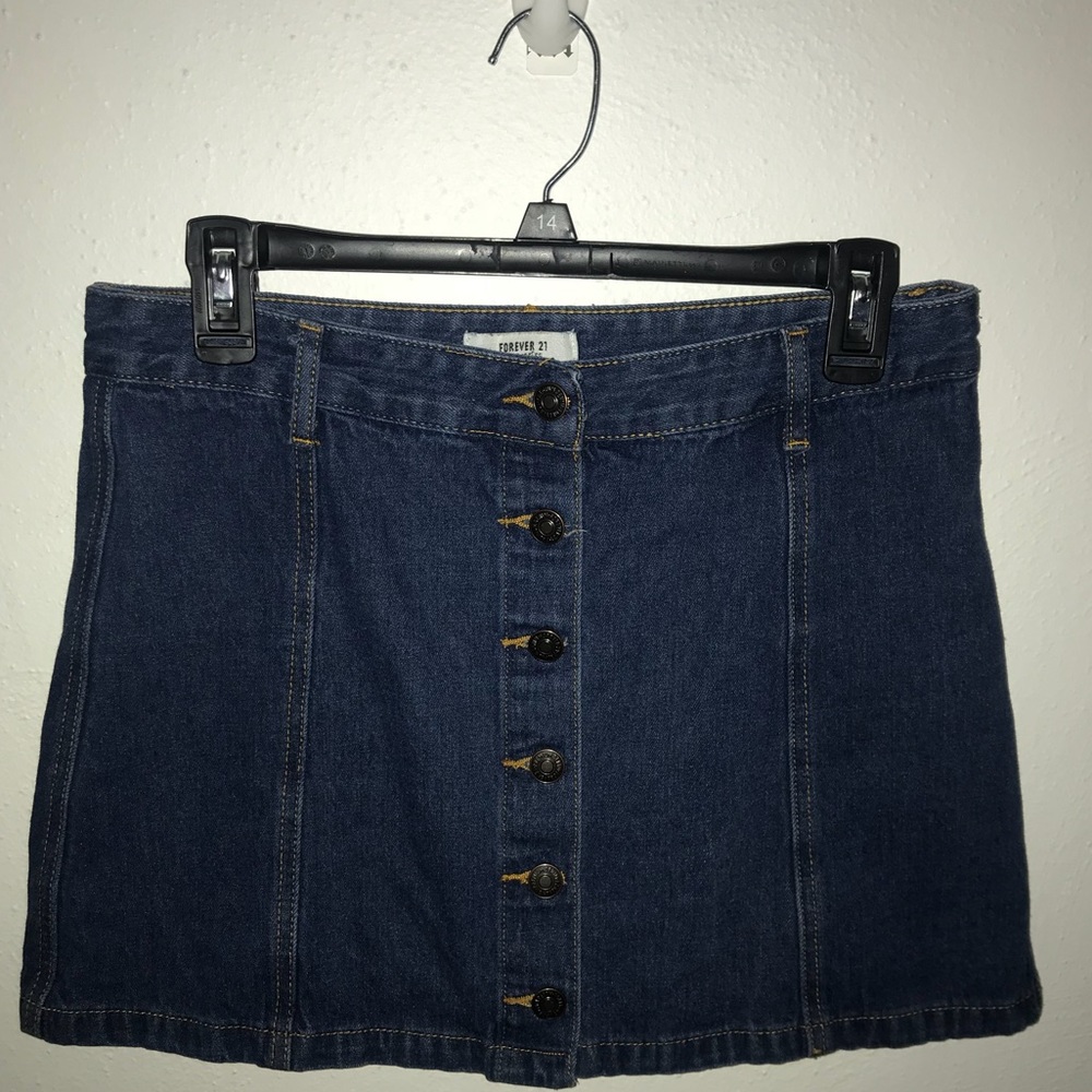 Forever 21 button down blue jean miniskirt